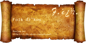Folk Ákos névjegykártya
